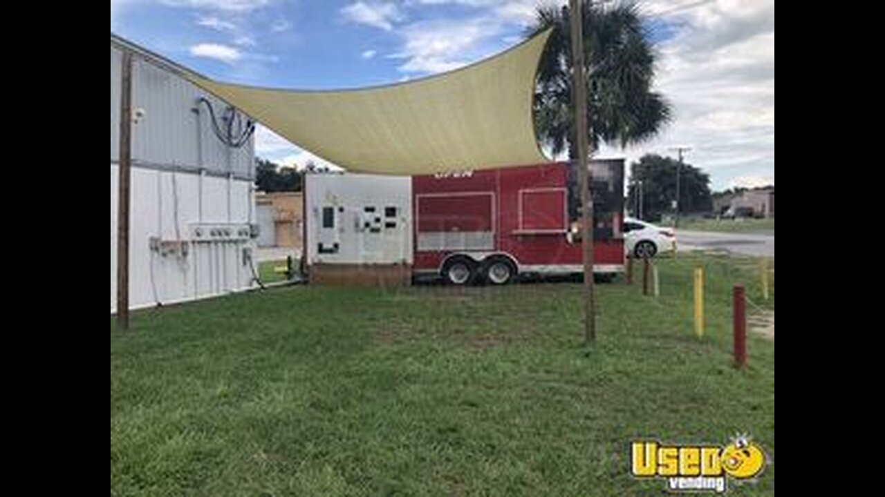 2008 7' x 25' Kitchen Food Trailer with Fire Suppression System | Concession Trailer for Sale