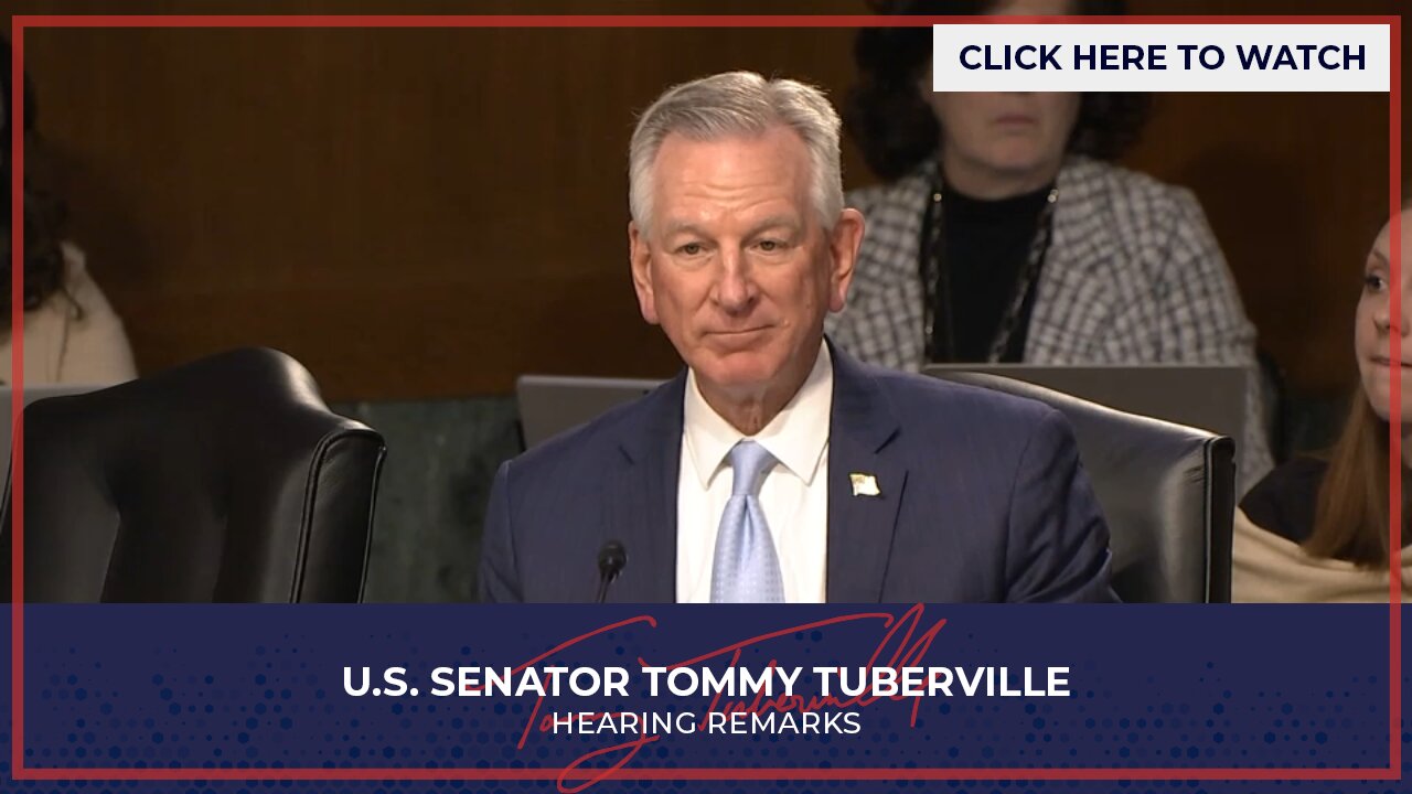 Senator Tuberville Advocates for Farmers in Senate Ag Hearing