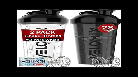 -2 Pack- 28 oz Protein Shaker Bottles for Protein Mixes 2x Review