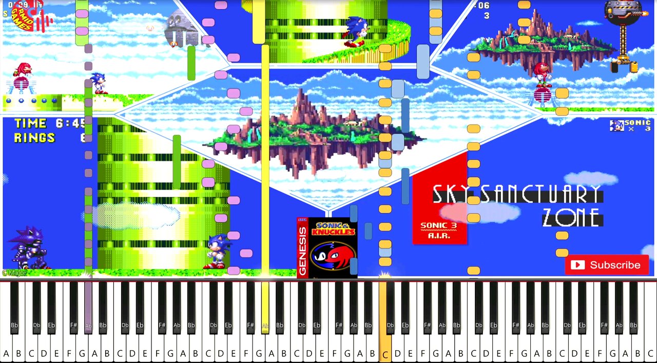 Sonic & Knuckles - Sky Sanctuary Zone Piano MIDI