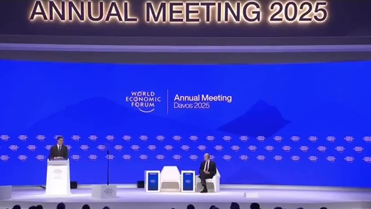 Spain’s sold out PM Pedro Sánchez speaking at the World Economic Forum