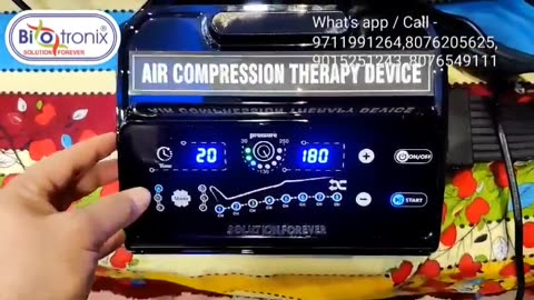 Pneumatic Air Compression Therapy Device 8 Chamber Digital 6 Modes Adjustable Pressure