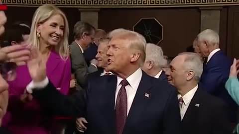 Democrat Flashes "This Is Not Normal" Sign When Trump Walks Into Chamber