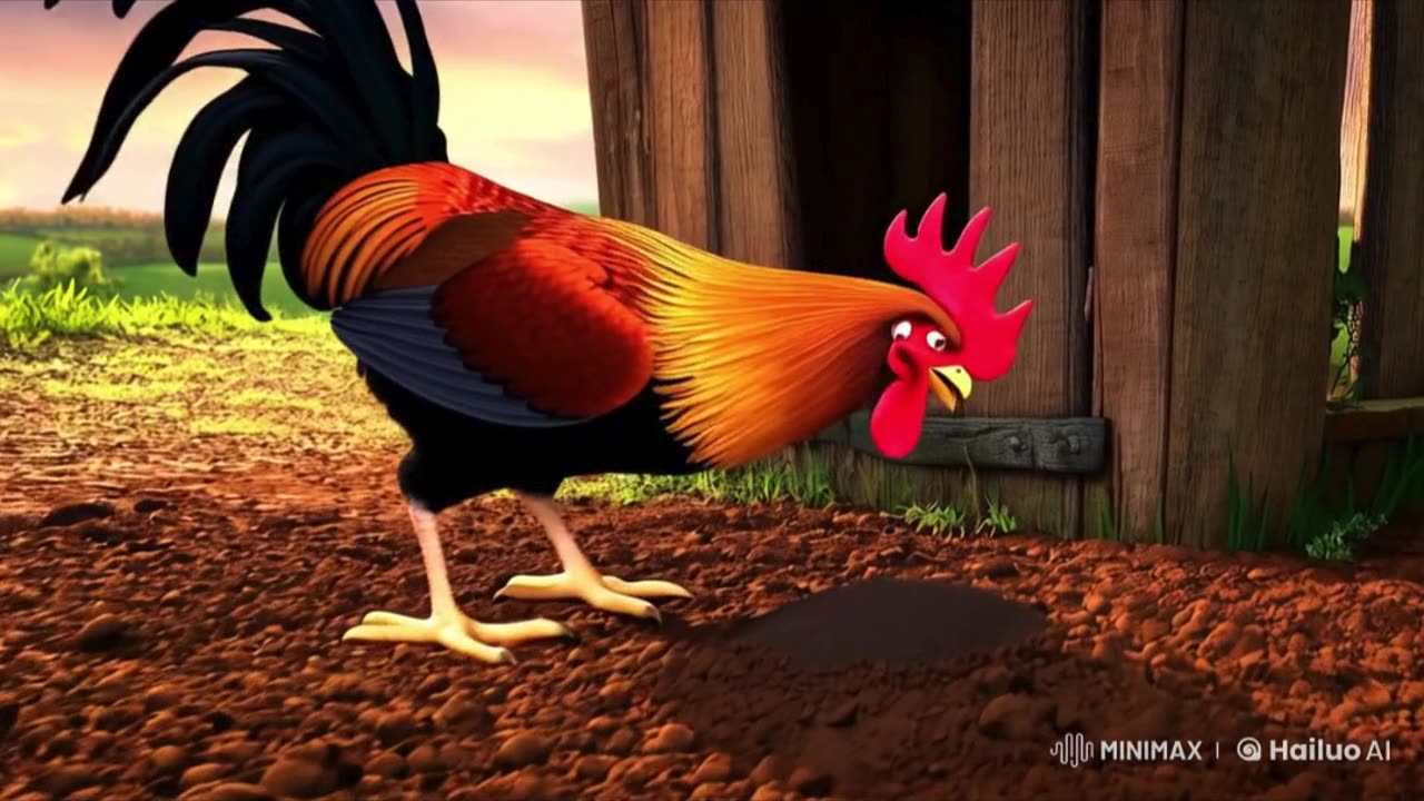 Freckled rooster looking for diamonds