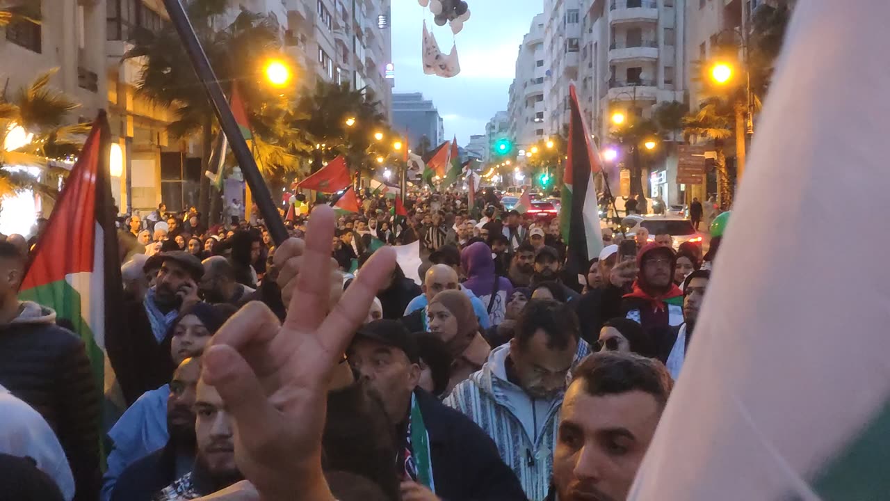 من طنجة إلى جاكارتا احتفالا واحفاء بنصر غزة العزة حيو حيو غزاوي حيو 19 01 2025