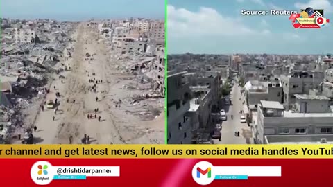 Watch: Before and after footage of war-ravaged Gaza with flattened buildings