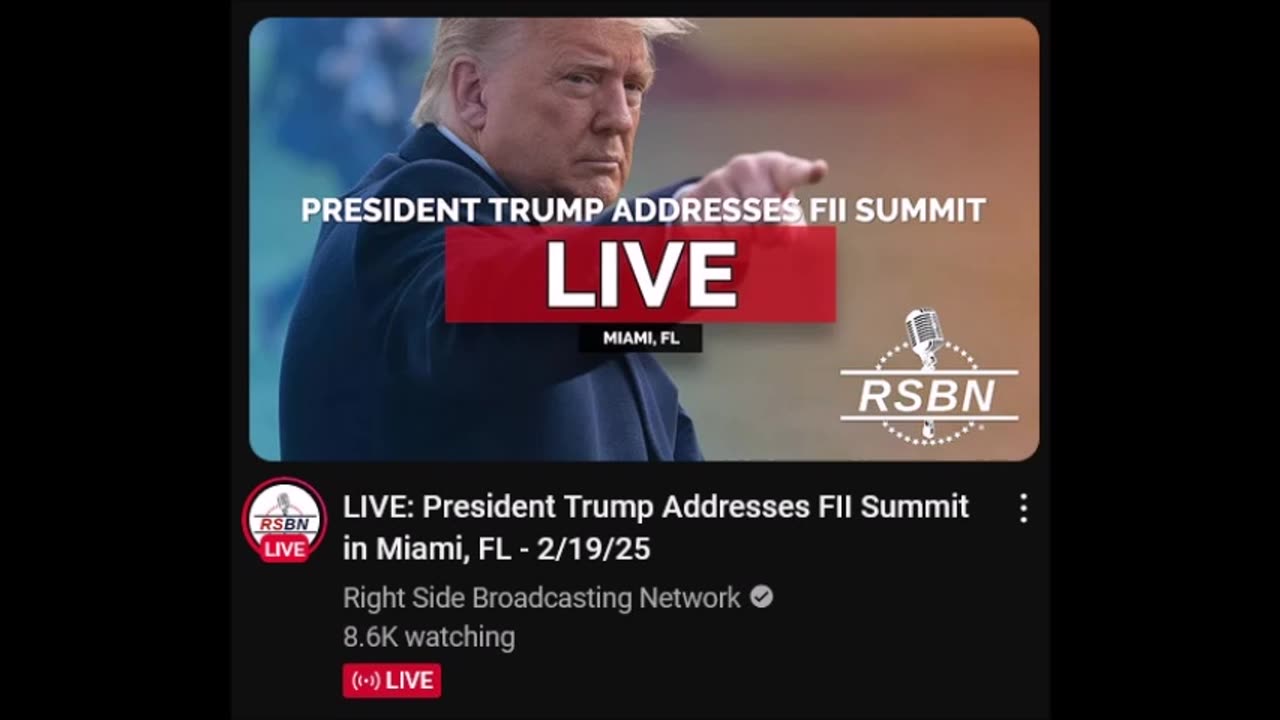 LIVE: President Trump Addresses FII Summit in Miami, FL - 2/19/25