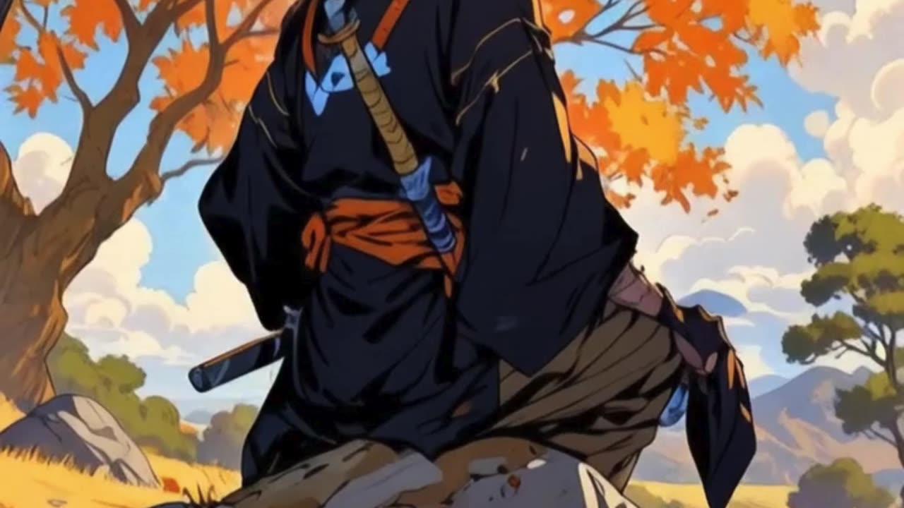 🌊⚔️ Ronin Resting in an Autumn Field