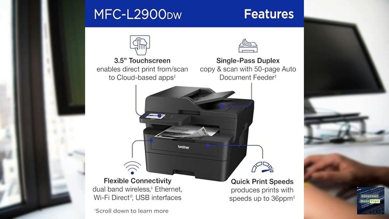 Brother MFC-L2900DW Wireless Compact Monochrome All-in-One Laser Printer