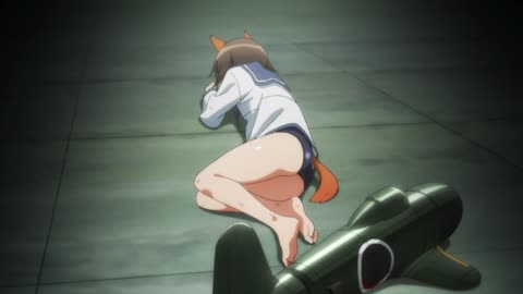 Strike Witches: Road to Berlin - Yoshika struggling