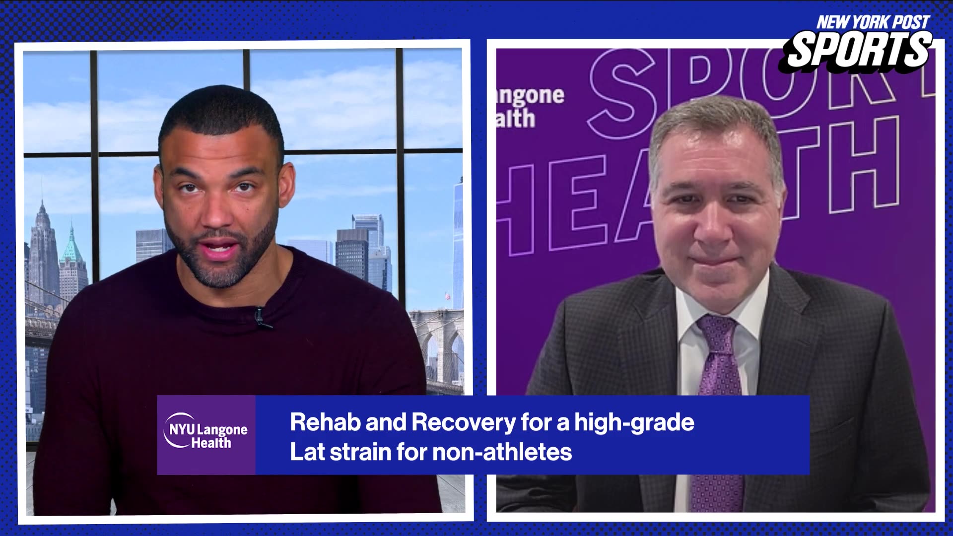 NYU Langone's Mark Grossman, MD, explains Luis Gil's recovery process from a high-grade right lat strain