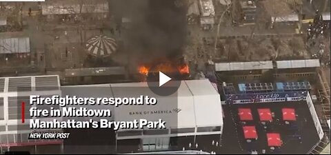 Aerial footage of this morning’s fire, and aftermath, in Manhattan’s Bryant Park