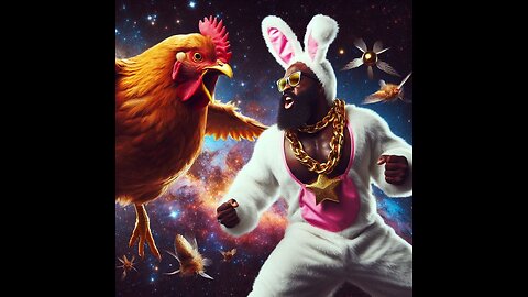 Giant Tyrone the Easter Bunny Battles GODZILLA SIZED CHICKEN!!!