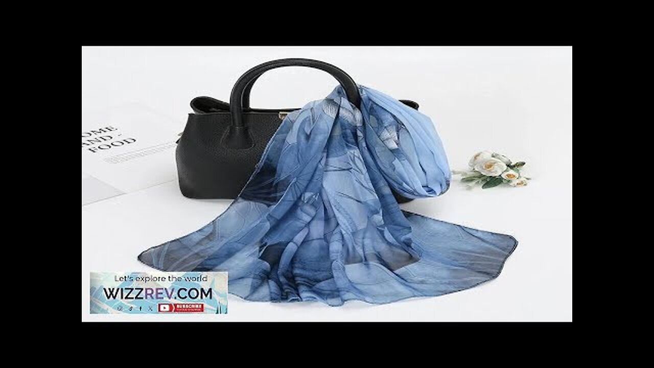 Lotus Print Chiffon Scarf Fashionable Lightweight Neck Scarf For Women Summer Neck Review