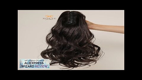 Long curly brown hair clip-on ponytail synthetic ponytail extension wig Review