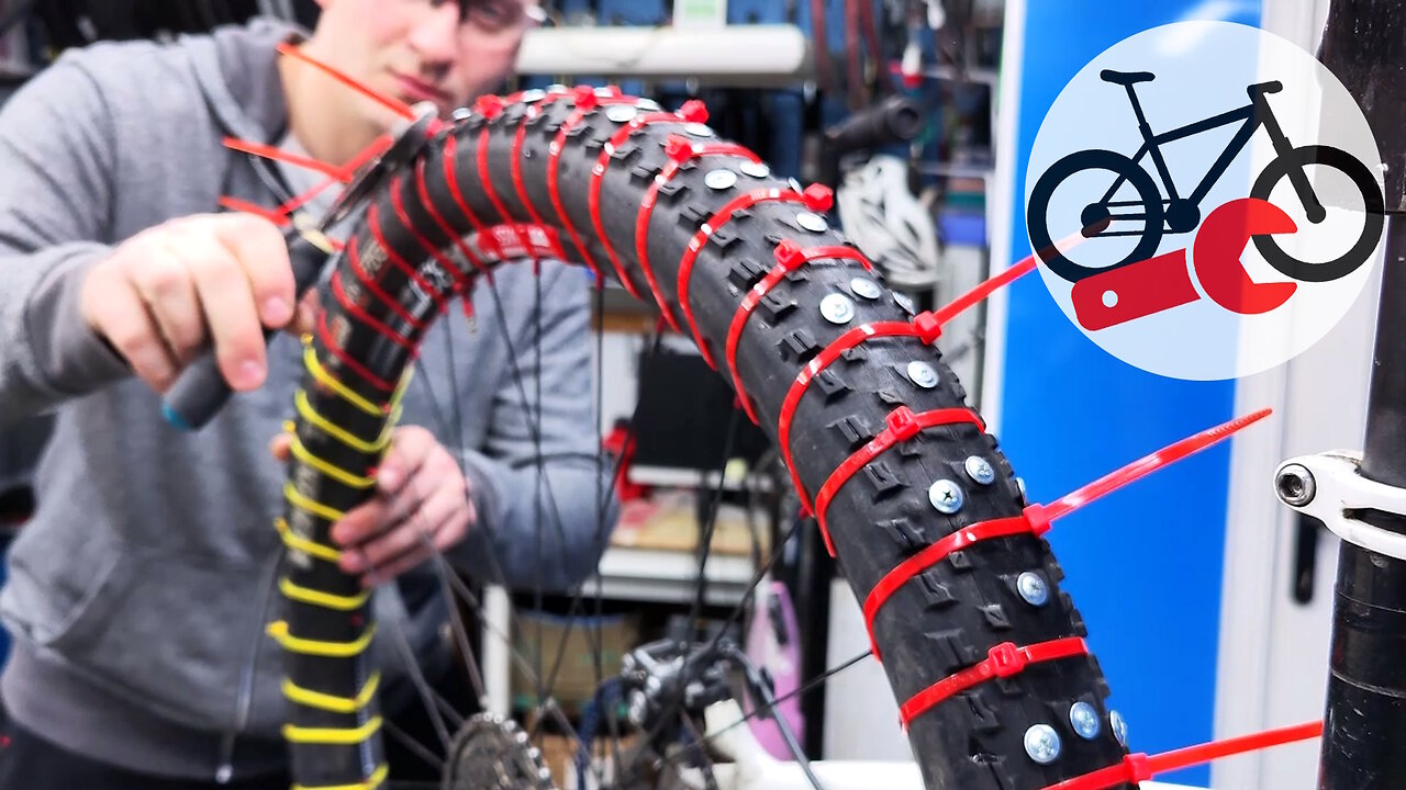 You can ride your bike fast on snow. Bicycle tyres for snow DIY | Part 2
