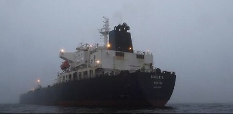 Footage of Finland detaining a Russian ship that committed sabotage in the Baltic Sea