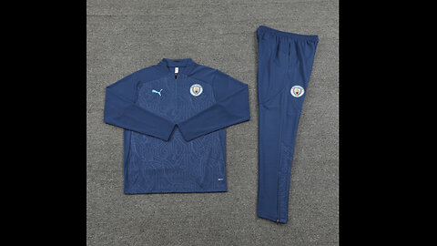 👉🏻⚽️2024/25 Manchester City Adult/Kid Dark Blue Long Sleeve Tracksuit