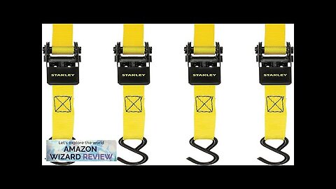 STANLEY S9500 Black/Yellow 1" x 10' Ratchet Straps Light Cargo (300 Review