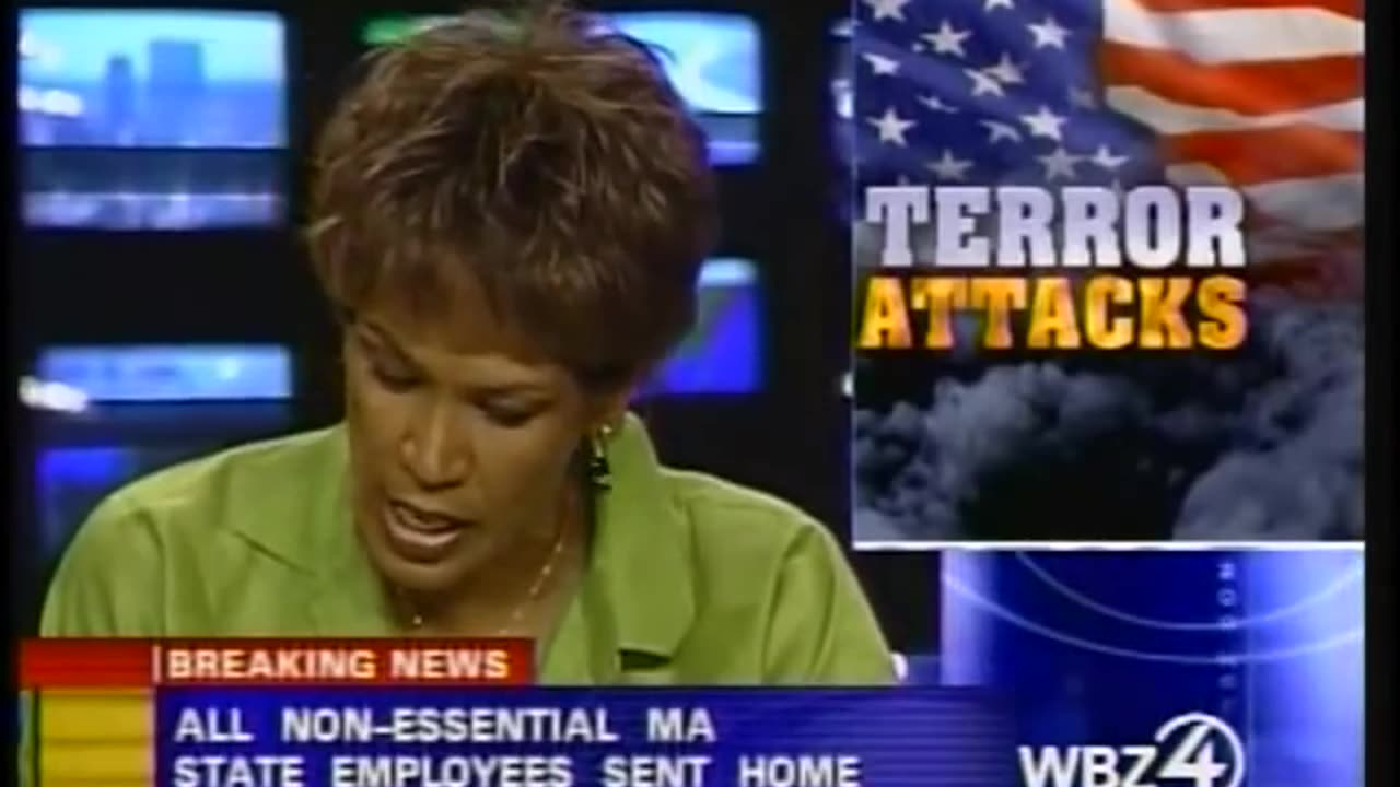 9_11 UPN CBS News Coverage WSBK Boston September 11, 2001 1200 to 1215 pm