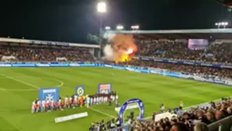 AJ Auxerre vs Olympique Lyon superb atmosphere