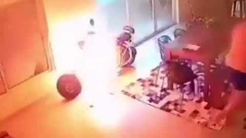 Another electric bike caught fire during charging.