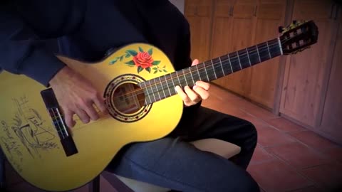 Incredible spanish guitar performance rendition of Bailando in my bedroom with pyjama