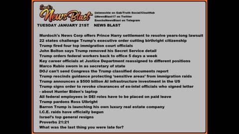 Tuesday, January 21, 2025 News Blast