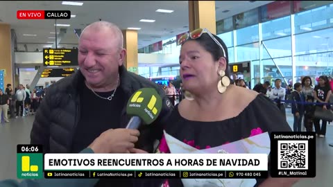 ¡A pocas horas de la Navidad! Abrazos, besos y reencuentros en aeropuerto Jorge Chávez