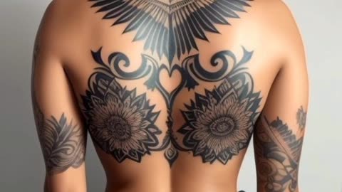 Ai art lookbook - Back tattoo and tramp stamp ideas