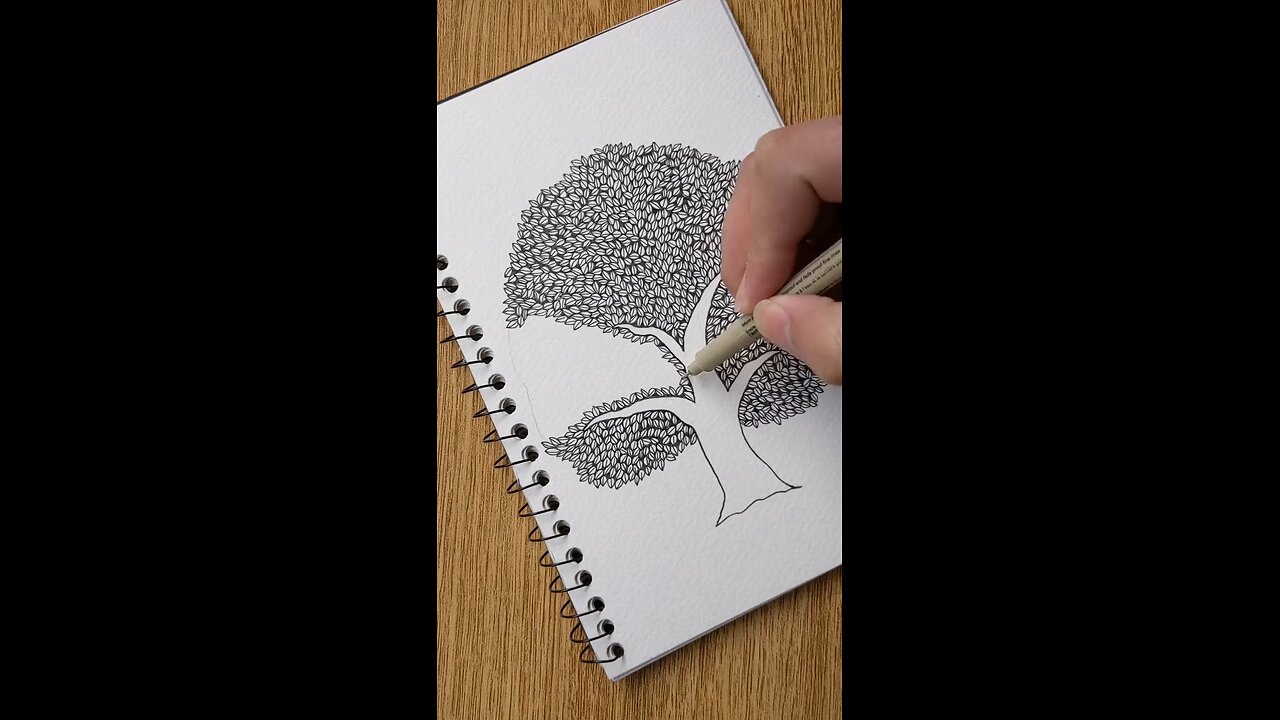 Easy way to make this mesmerizing tree #zentangleart #drawings #howtotiktok #beautiful #doodleart