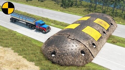 Cars VS Giant Speed Bump #2 🥴 BeamNG Drive Mode