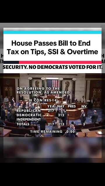 Taxes on SSI, Tips and Overtime Approved