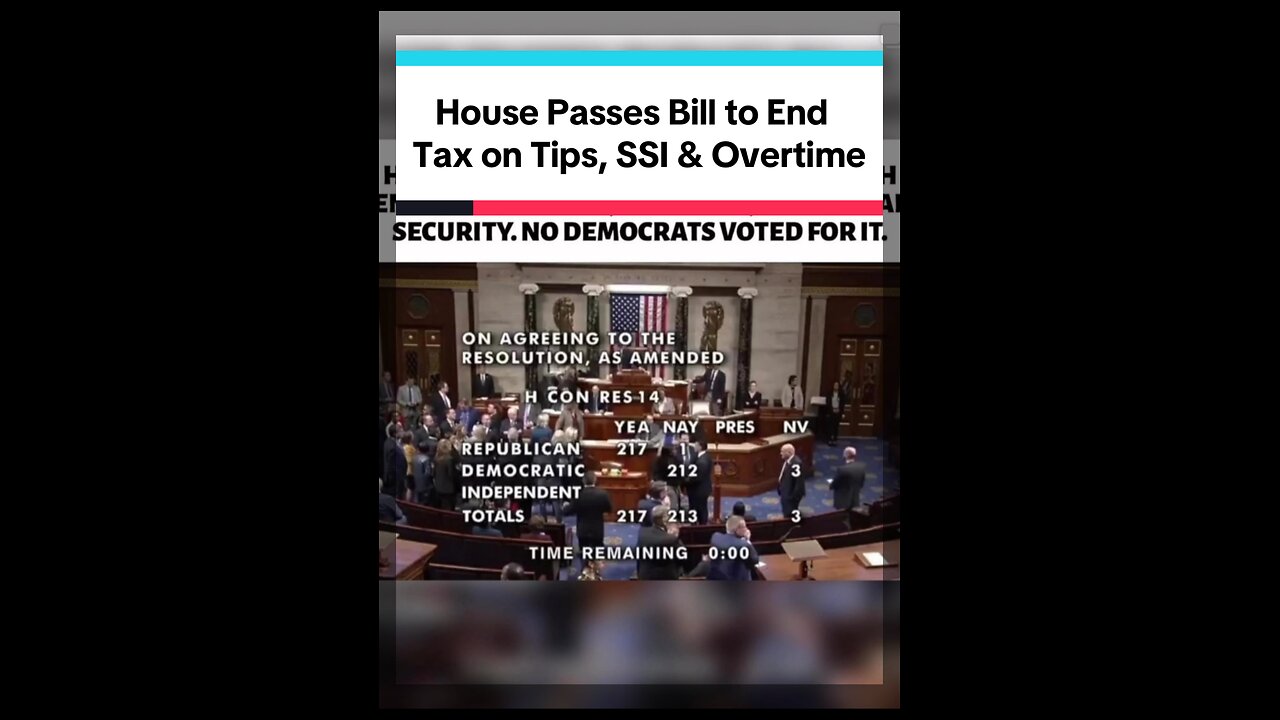 Taxes on SSI, Tips and Overtime Approved