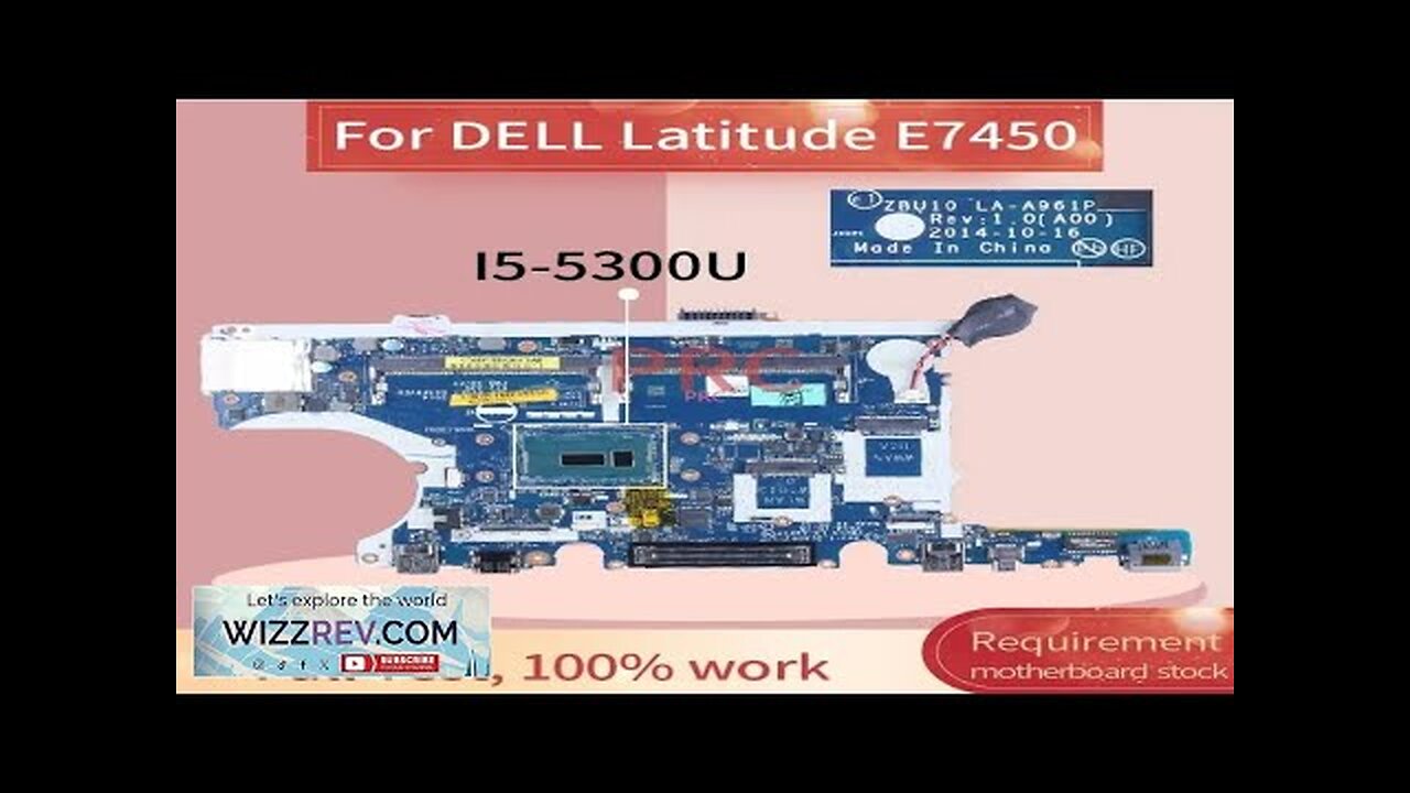 LA-A961P For DELL Latitude E7450 7450 Laptop Motherboard ZBU10 LA-A961P 0R1VJD 0Y15C1 Review