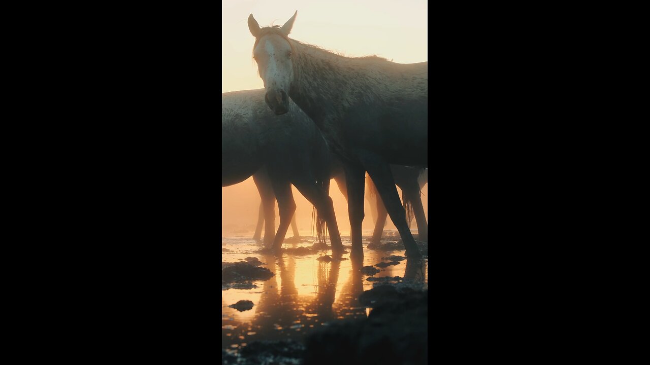 Horses on beach 🌊