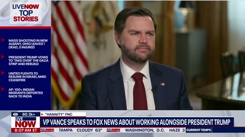 VP JD Vance talks first weeks in office with President Trump on Hannity