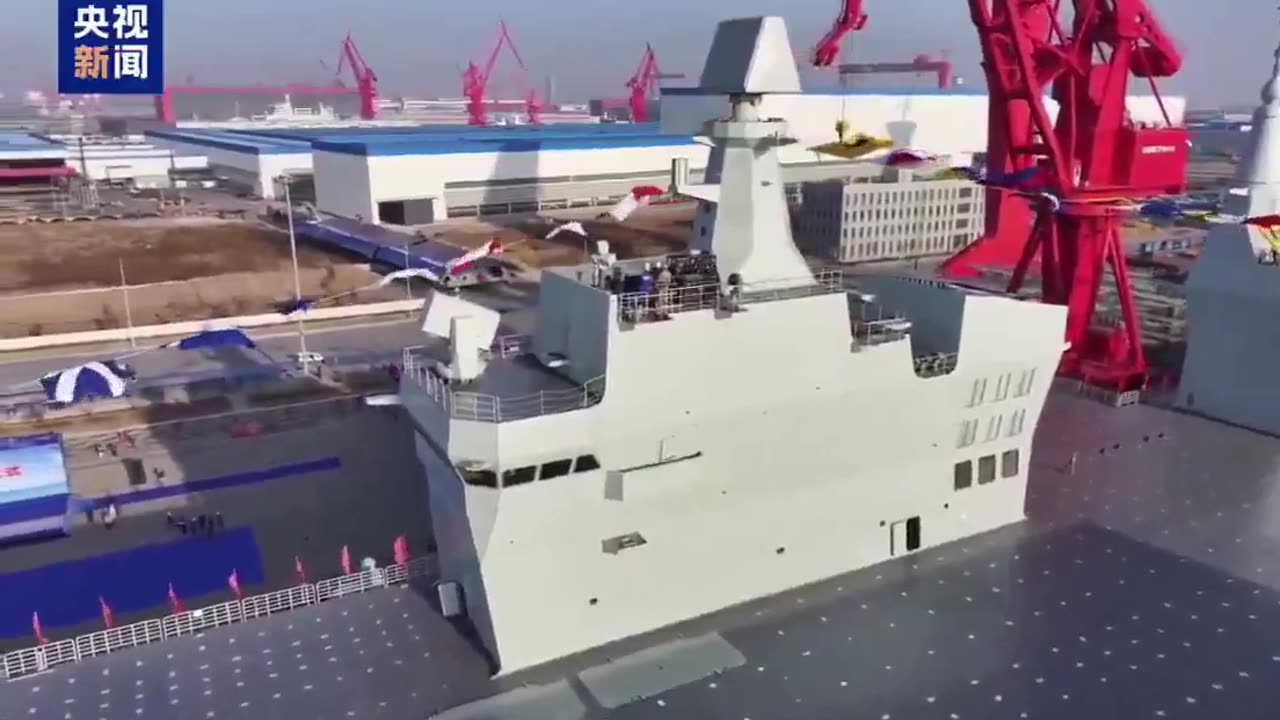 China has launched the world's largest amphibious assault ship