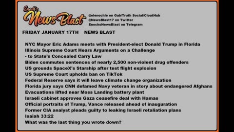 Friday. January 17, 2025 News Blast