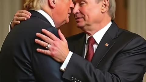 Trump kissing Putin?