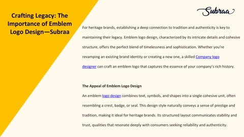 Crafting Legacy: The Importance of Emblem Logo Design — Subraa