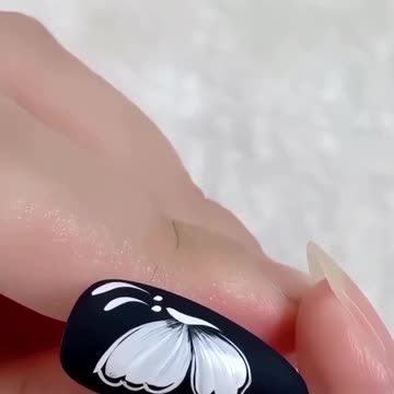 Butterfly on black nails, amazing nail art, nail paint