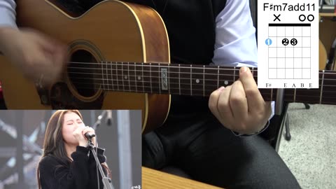 Square - 백예린, guitar strumming, chord diagram