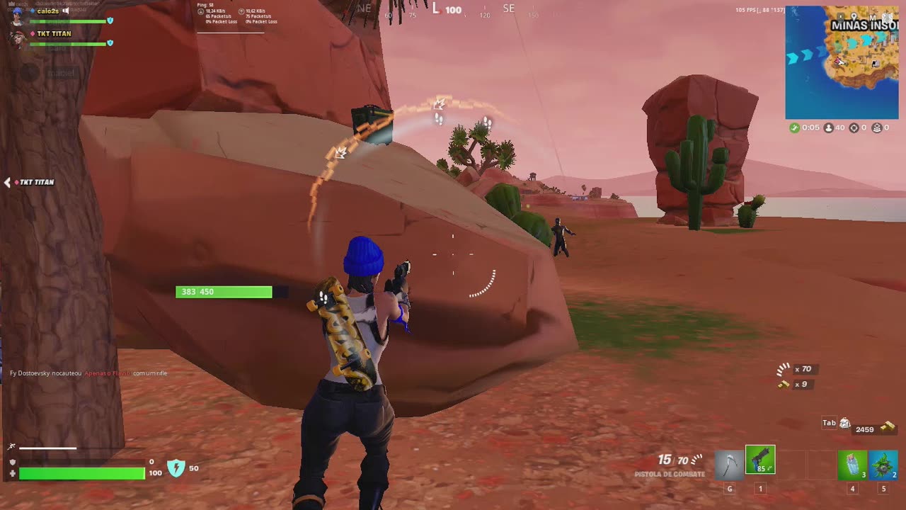 Trying not to die in fortnite with a bad-tempered friend