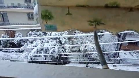 Snow in Maroussi Greece