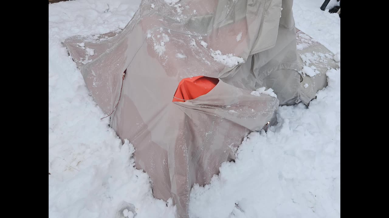 Pyramid Tent Collapsed & Ripped Under 6 Inches Heavy Snow