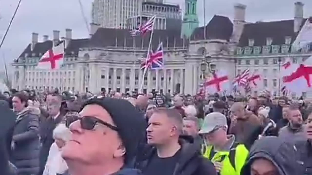 British people march in protest over their tyrannical UK Government today in