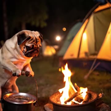 Dog Prepping A Meal