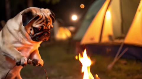 Dog Prepping A Meal