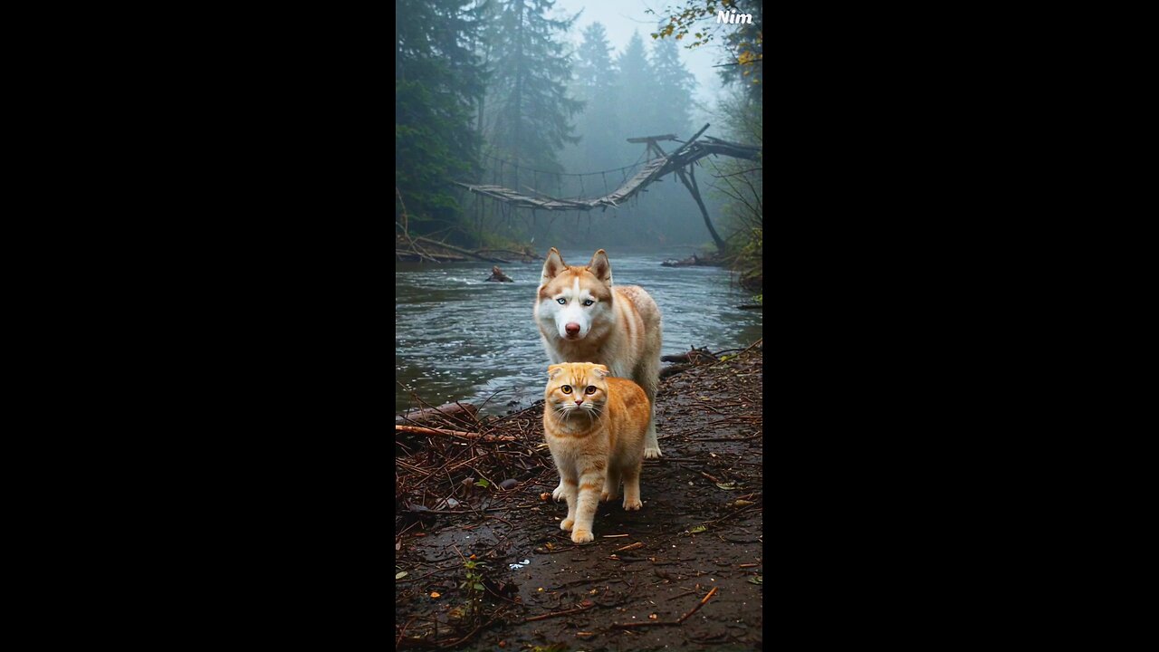 Two Kings in One Frame Can you imagine??? 🦥😺 #Pets #Wolf #Cat #PetsLove #pets #Petslove #kitty